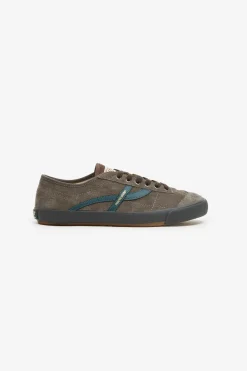 New POMPEII BELL SUEDE CHARCOAL EMERALD