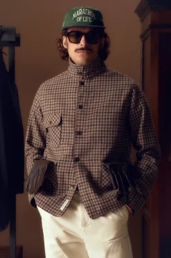 Online POMPEII CHECK WOOL CHORE JACKET