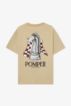 Outlet POMPEII CHESS ALMOND TEE