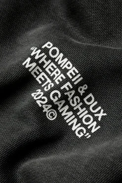Shop POMPEII DUX WASHED GREY HOODIE