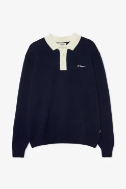 Store POMPEII LOGO NAVY WOOL KNIT POLO