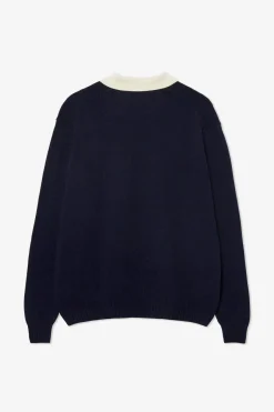 Store POMPEII LOGO NAVY WOOL KNIT POLO