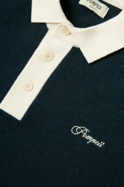 Sale POMPEII LOGO PINE WOOL KNIT POLO