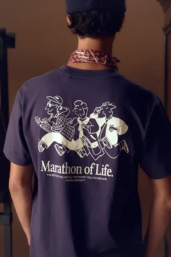 Hot POMPEII MARATHON OF LIFE MIDNIGHT BLUE TEE