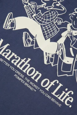 Hot POMPEII MARATHON OF LIFE MIDNIGHT BLUE TEE