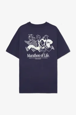 Hot POMPEII MARATHON OF LIFE NAVY TEE