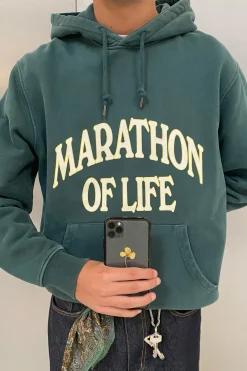 Discount POMPEII MARATHON REGULAR EMERALD HOODIE