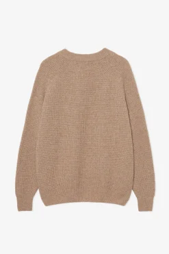 Cheap POMPEII RIBBED BEIGE WOOL KNIT SWEATER