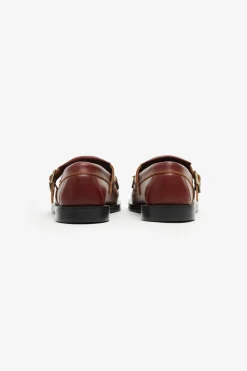 New POMPEII VEGA LEATHER T-BAR REDISH