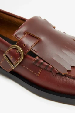 New POMPEII VEGA LEATHER T-BAR REDISH